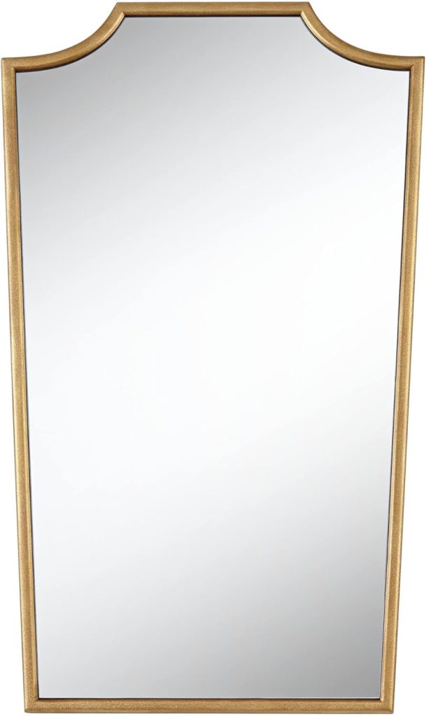 Uttermost Champlain warm gold rectangular wall mirror for elegant neutral living room decor